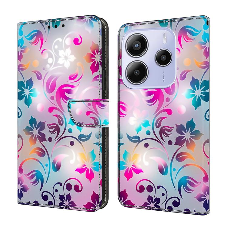 Crystal-Like Painted Vegan Leather Phone Case, For Redmi 15 5G / 4G EU 171mm, For Redmi 15C 5G / 4G Global 171mm, For Redmi Note 14 4G 164.84mm, For Redmi Note 14 Pro+ 5G / Poco X7 5G