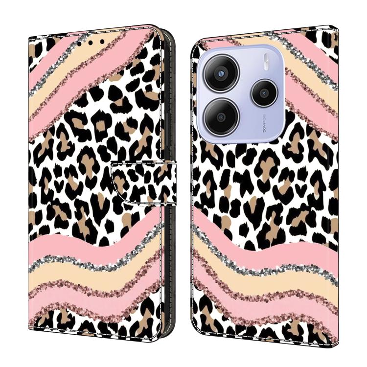Crystal-Like Painted Vegan Leather Phone Case, For Redmi 15 5G / 4G EU 171mm, For Redmi 15C 5G / 4G Global 171mm, For Redmi Note 14 4G 164.84mm, For Redmi Note 14 Pro+ 5G / Poco X7 5G