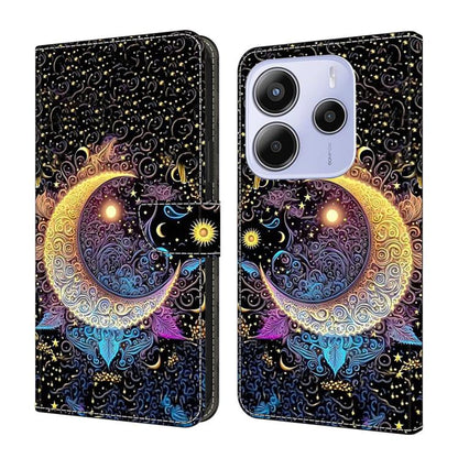 Crystal-Like Painted Vegan Leather Phone Case, For Redmi Note 14 Pro 4G, For Redmi Note 14 4G 163.25mm, For Redmi Note 14 5G, For Redmi Note 14 Pro 5G