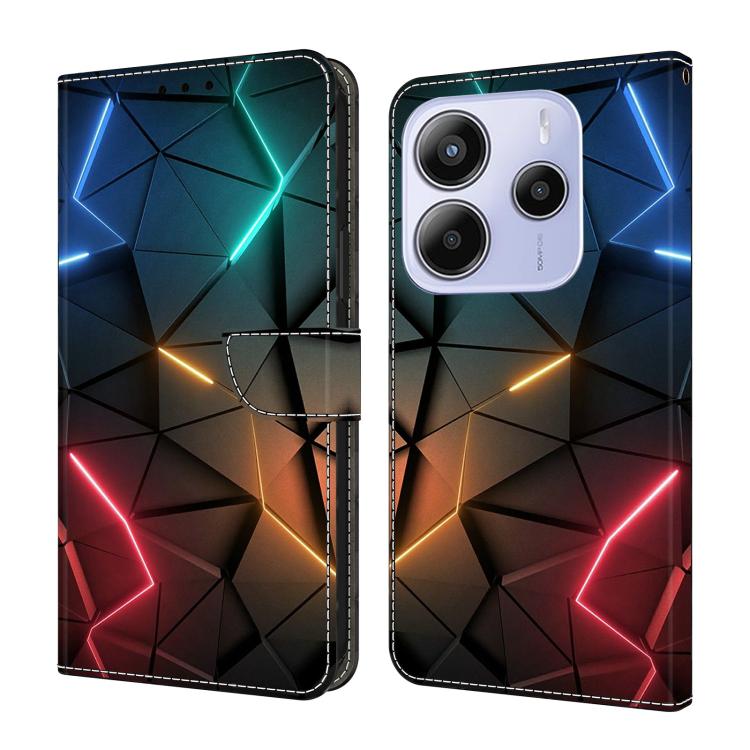 Crystal-Like Painted Vegan Leather Phone Case, For Redmi Note 14 Pro 4G, For Redmi Note 14 4G 163.25mm, For Redmi Note 14 5G, For Redmi Note 14 Pro 5G