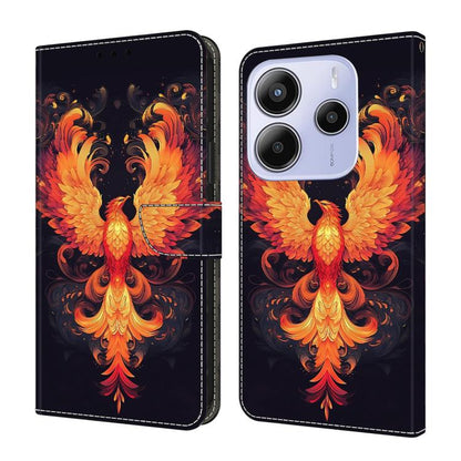Crystal-Like Painted Vegan Leather Phone Case, For Redmi Note 14 Pro 4G, For Redmi Note 14 4G 163.25mm, For Redmi Note 14 5G, For Redmi Note 14 Pro 5G