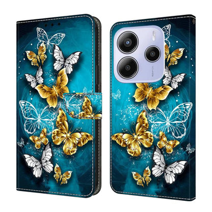 Crystal-Like Painted Vegan Leather Phone Case, For Redmi Note 14 Pro 4G, For Redmi Note 14 4G 163.25mm, For Redmi Note 14 5G, For Redmi Note 14 Pro 5G
