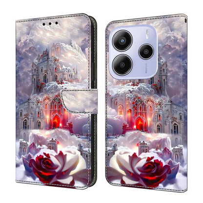 Crystal-Like Painted Vegan Leather Phone Case, For Redmi Note 14 Pro 4G, For Redmi Note 14 4G 163.25mm, For Redmi Note 14 5G, For Redmi Note 14 Pro 5G