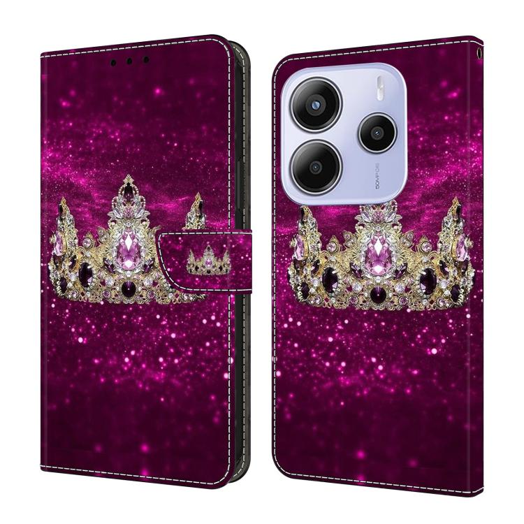 Crystal-Like Painted Vegan Leather Phone Case, For Redmi Note 14 Pro 4G, For Redmi Note 14 4G 163.25mm, For Redmi Note 14 5G, For Redmi Note 14 Pro 5G
