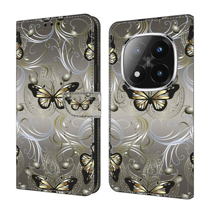 Crystal-Like Painted Vegan Leather Phone Case, For Redmi Note 14 Pro+ 5G / Poco X7 5G, For Redmi Note 14 Pro 4G, For Redmi Note 14 4G 163.25mm, For Redmi Note 14 5G