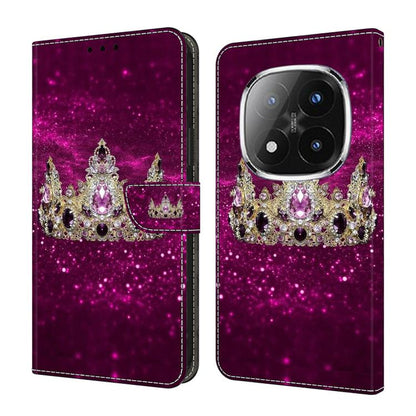 Crystal-Like Painted Vegan Leather Phone Case, For Redmi Note 14 Pro+ 5G / Poco X7 5G, For Redmi Note 14 Pro 4G, For Redmi Note 14 4G 163.25mm, For Redmi Note 14 5G