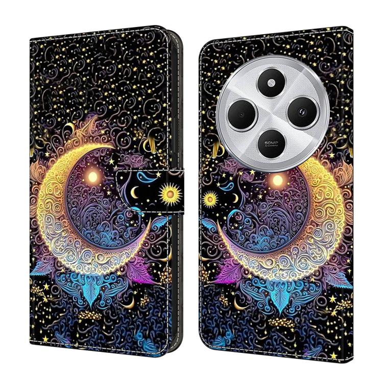 Crystal-Like Painted Vegan Leather Phone Case, For Redmi 14C 4G, For Redmi 13C 4G / 5G, For Redmi K70E / Poco X6 Pro