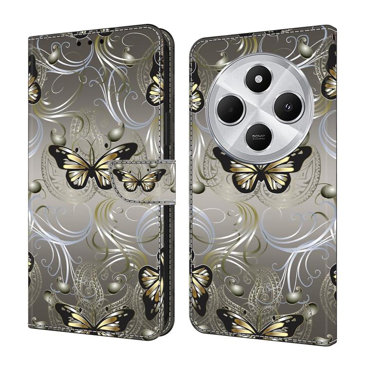 Crystal-Like Painted Vegan Leather Phone Case, For Redmi 14C 4G, For Redmi 13C 4G / 5G, For Redmi K70E / Poco X6 Pro