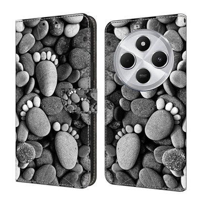 Crystal-Like Painted Vegan Leather Phone Case, For Redmi 14C 4G, For Redmi 13C 4G / 5G, For Redmi K70E / Poco X6 Pro