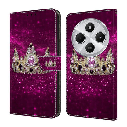 Crystal-Like Painted Vegan Leather Phone Case, For Redmi 14C 4G, For Redmi 13C 4G / 5G, For Redmi K70E / Poco X6 Pro