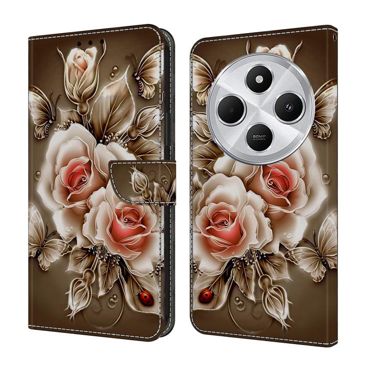 Crystal-Like Painted Vegan Leather Phone Case, For Redmi 14C 4G, For Redmi 13C 4G / 5G, For Redmi K70E / Poco X6 Pro