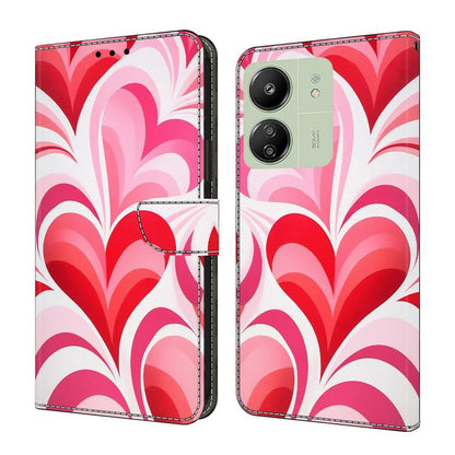 Crystal-Like Painted Vegan Leather Phone Case, For Redmi 14C 4G, For Redmi 13C 4G / 5G, For Redmi K70E / Poco X6 Pro