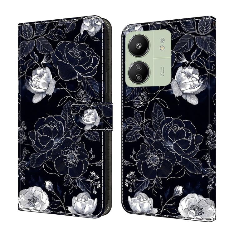 Crystal-Like Painted Vegan Leather Phone Case, For Redmi 14C 4G, For Redmi 13C 4G / 5G, For Redmi K70E / Poco X6 Pro