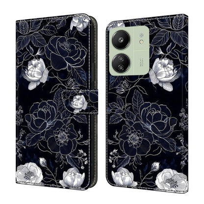 Crystal-Like Painted Vegan Leather Phone Case, For Redmi 14C 4G, For Redmi 13C 4G / 5G, For Redmi K70E / Poco X6 Pro