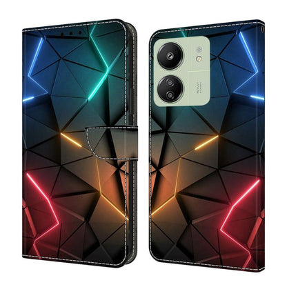Crystal-Like Painted Vegan Leather Phone Case, For Redmi 14C 4G, For Redmi 13C 4G / 5G, For Redmi K70E / Poco X6 Pro