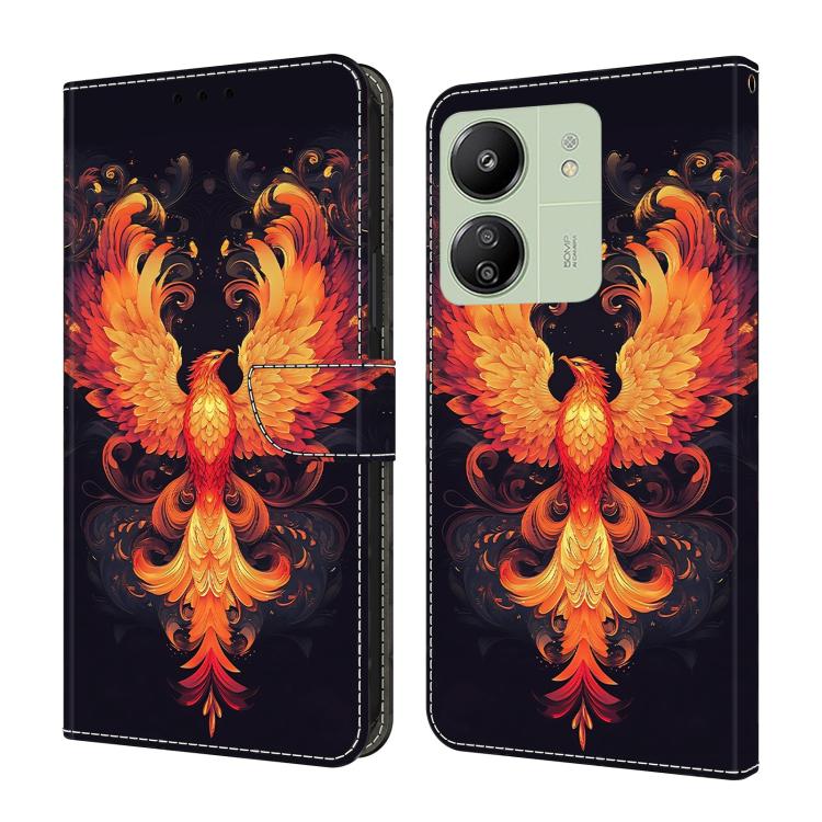 Crystal-Like Painted Vegan Leather Phone Case, For Redmi 14C 4G, For Redmi 13C 4G / 5G, For Redmi K70E / Poco X6 Pro