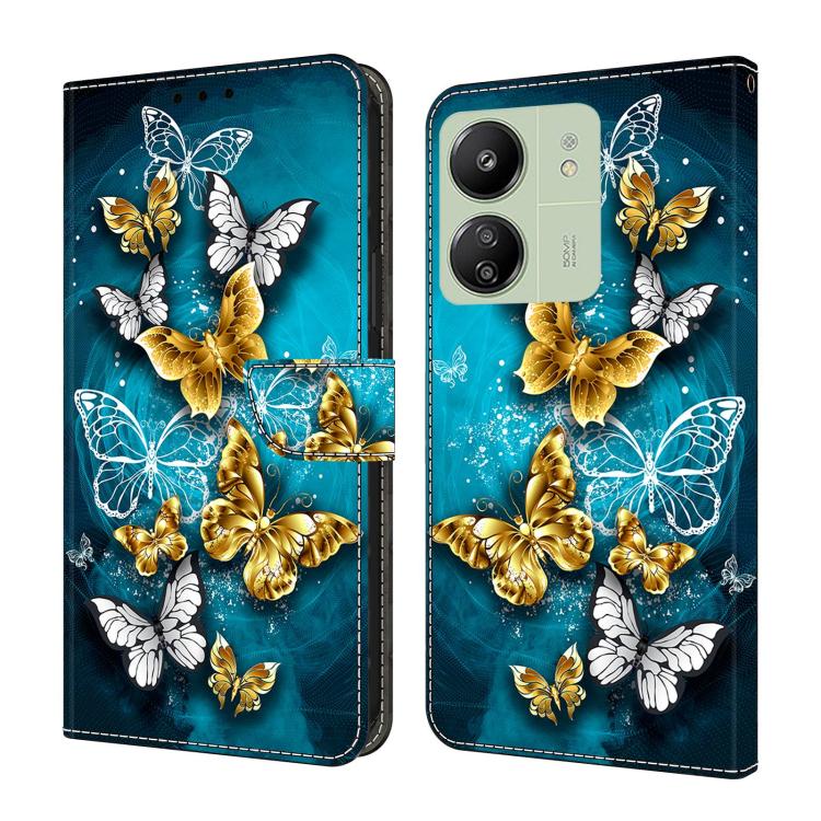 Crystal-Like Painted Vegan Leather Phone Case, For Redmi 14C 4G, For Redmi 13C 4G / 5G, For Redmi K70E / Poco X6 Pro