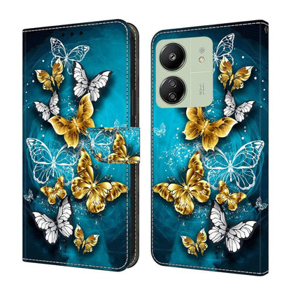 Crystal-Like Painted Vegan Leather Phone Case, For Redmi 14C 4G, For Redmi 13C 4G / 5G, For Redmi K70E / Poco X6 Pro