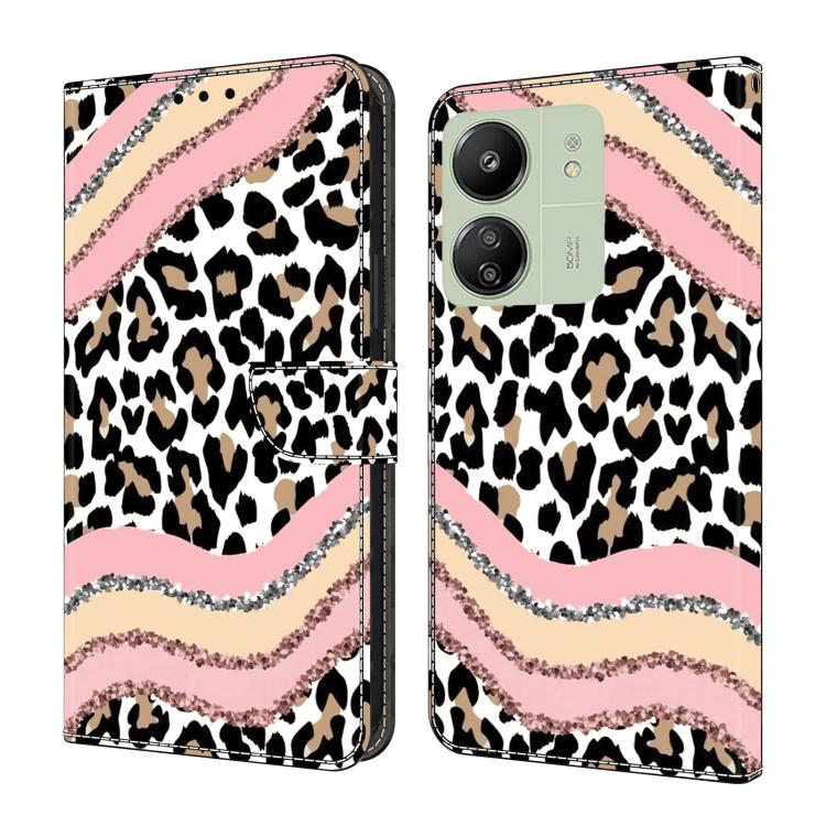 Crystal-Like Painted Vegan Leather Phone Case, For Redmi 14C 4G, For Redmi 13C 4G / 5G, For Redmi K70E / Poco X6 Pro