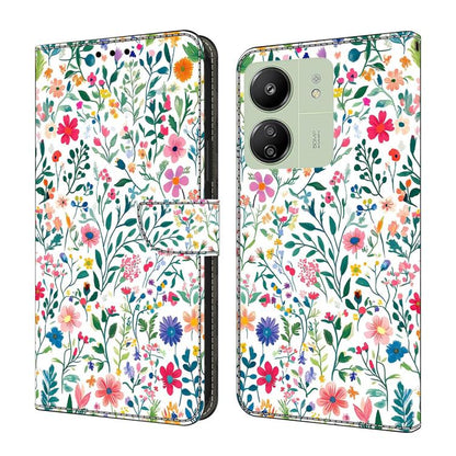 Crystal-Like Painted Vegan Leather Phone Case, For Redmi 14C 4G, For Redmi 13C 4G / 5G, For Redmi K70E / Poco X6 Pro