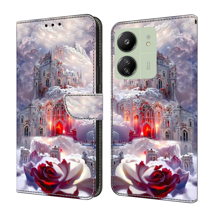 Crystal-Like Painted Vegan Leather Phone Case, For Redmi 14C 4G, For Redmi 13C 4G / 5G, For Redmi K70E / Poco X6 Pro