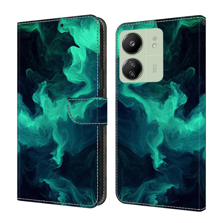 Crystal-Like Painted Vegan Leather Phone Case, For Redmi 14C 4G, For Redmi 13C 4G / 5G, For Redmi K70E / Poco X6 Pro