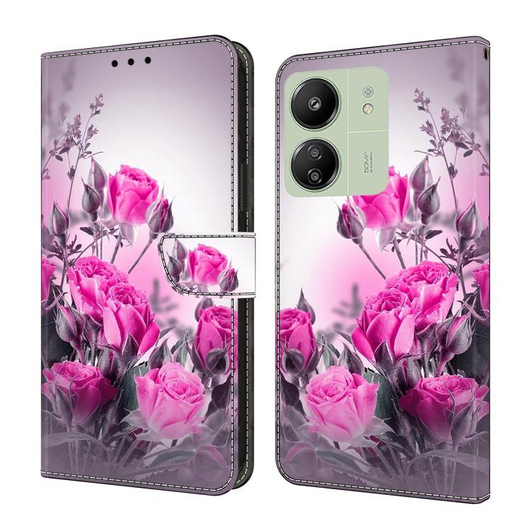 Crystal-Like Painted Vegan Leather Phone Case, For Redmi 14C 4G, For Redmi 13C 4G / 5G, For Redmi K70E / Poco X6 Pro