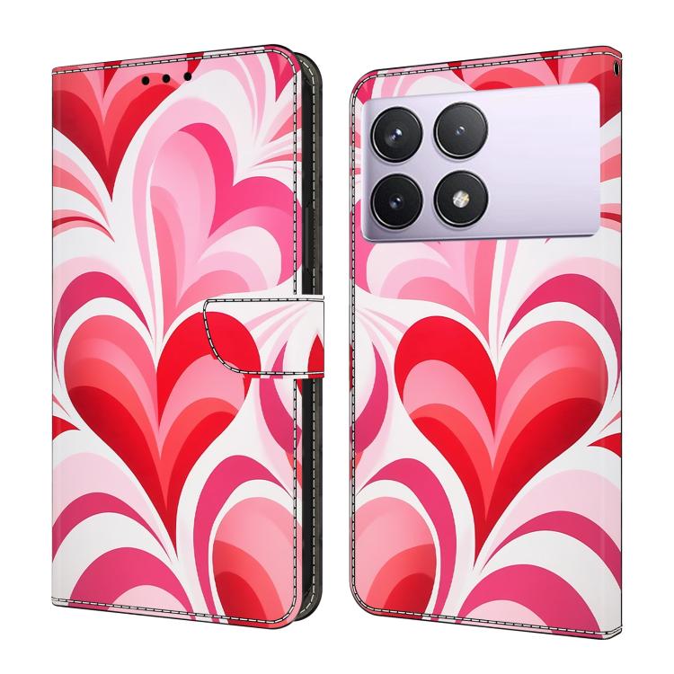 Crystal-Like Painted Vegan Leather Phone Case, For Redmi 14C 4G, For Redmi 13C 4G / 5G, For Redmi K70E / Poco X6 Pro
