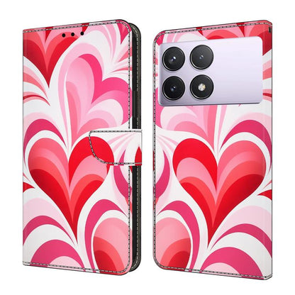 Crystal-Like Painted Vegan Leather Phone Case, For Redmi 14C 4G, For Redmi 13C 4G / 5G, For Redmi K70E / Poco X6 Pro