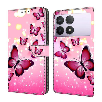 Crystal-Like Painted Vegan Leather Phone Case, For Redmi 14C 4G, For Redmi 13C 4G / 5G, For Redmi K70E / Poco X6 Pro