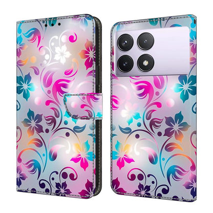 Crystal-Like Painted Vegan Leather Phone Case, For Redmi 14C 4G, For Redmi 13C 4G / 5G, For Redmi K70E / Poco X6 Pro