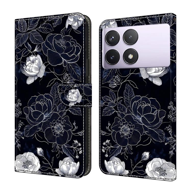 Crystal-Like Painted Vegan Leather Phone Case, For Redmi 14C 4G, For Redmi 13C 4G / 5G, For Redmi K70E / Poco X6 Pro