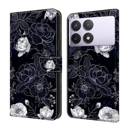 Crystal-Like Painted Vegan Leather Phone Case, For Redmi 14C 4G, For Redmi 13C 4G / 5G, For Redmi K70E / Poco X6 Pro
