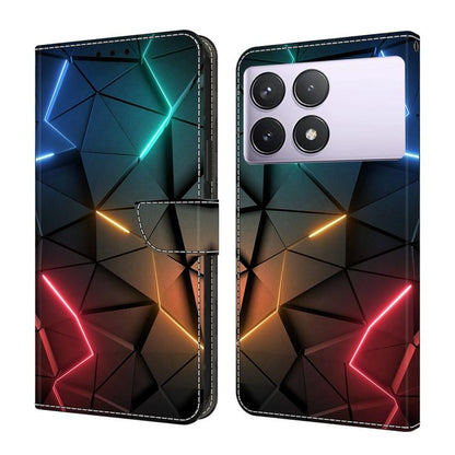 Crystal-Like Painted Vegan Leather Phone Case, For Redmi 14C 4G, For Redmi 13C 4G / 5G, For Redmi K70E / Poco X6 Pro