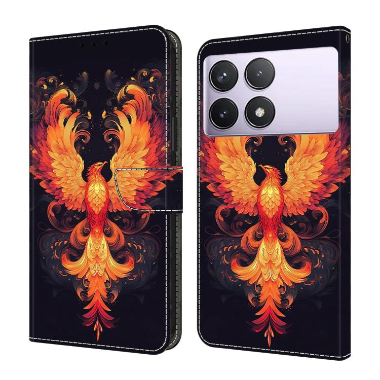 Crystal-Like Painted Vegan Leather Phone Case, For Redmi 14C 4G, For Redmi 13C 4G / 5G, For Redmi K70E / Poco X6 Pro