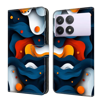 Crystal-Like Painted Vegan Leather Phone Case, For Redmi 14C 4G, For Redmi 13C 4G / 5G, For Redmi K70E / Poco X6 Pro