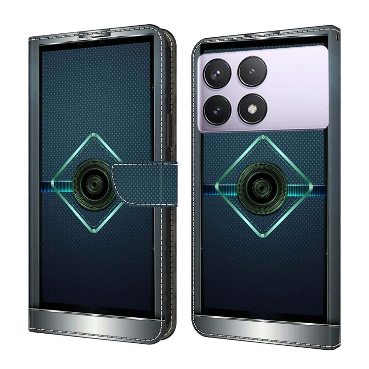 Crystal-Like Painted Vegan Leather Phone Case, For Redmi 14C 4G, For Redmi 13C 4G / 5G, For Redmi K70E / Poco X6 Pro