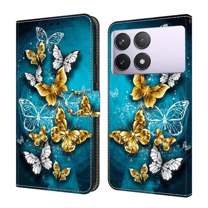 Crystal-Like Painted Vegan Leather Phone Case, For Redmi 14C 4G, For Redmi 13C 4G / 5G, For Redmi K70E / Poco X6 Pro