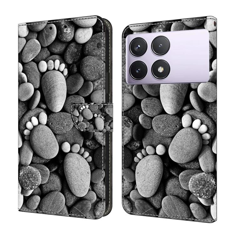 Crystal-Like Painted Vegan Leather Phone Case, For Redmi 14C 4G, For Redmi 13C 4G / 5G, For Redmi K70E / Poco X6 Pro