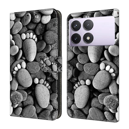 Crystal-Like Painted Vegan Leather Phone Case, For Redmi 14C 4G, For Redmi 13C 4G / 5G, For Redmi K70E / Poco X6 Pro