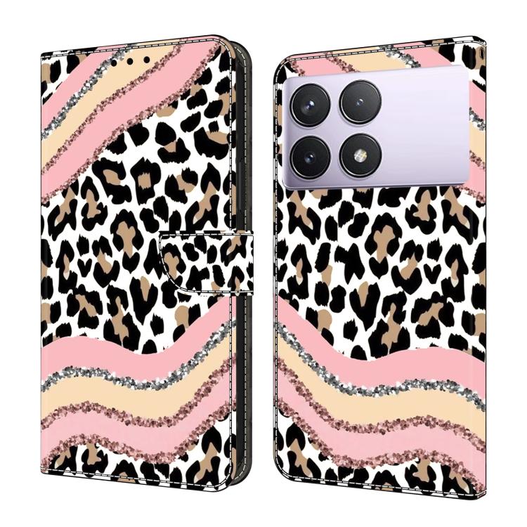 Crystal-Like Painted Vegan Leather Phone Case, For Redmi 14C 4G, For Redmi 13C 4G / 5G, For Redmi K70E / Poco X6 Pro
