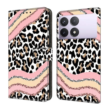 Crystal-Like Painted Vegan Leather Phone Case, For Redmi 14C 4G, For Redmi 13C 4G / 5G, For Redmi K70E / Poco X6 Pro