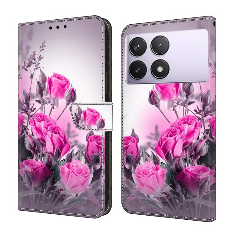Crystal-Like Painted Vegan Leather Phone Case, For Redmi 14C 4G, For Redmi 13C 4G / 5G, For Redmi K70E / Poco X6 Pro