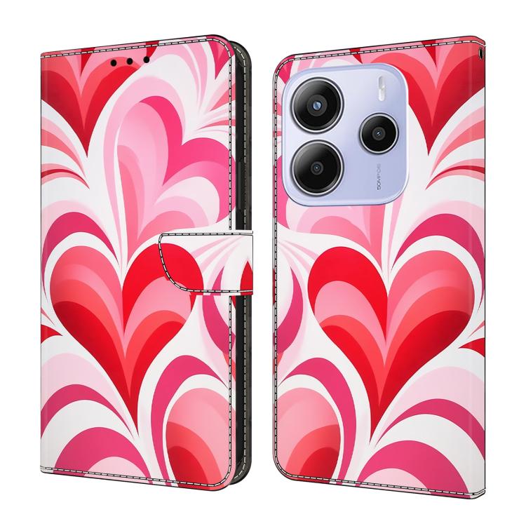 Crystal-Like Painted Vegan Leather Phone Case, For Redmi Note 14 Pro 4G, For Redmi Note 14 4G 163.25mm, For Redmi Note 14 5G, For Redmi Note 14 Pro 5G