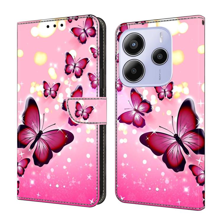 Crystal-Like Painted Vegan Leather Phone Case, For Redmi Note 14 Pro 4G, For Redmi Note 14 4G 163.25mm, For Redmi Note 14 5G, For Redmi Note 14 Pro 5G