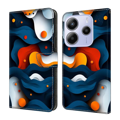 Crystal-Like Painted Vegan Leather Phone Case, For Redmi Note 14 Pro 4G, For Redmi Note 14 4G 163.25mm, For Redmi Note 14 5G, For Redmi Note 14 Pro 5G