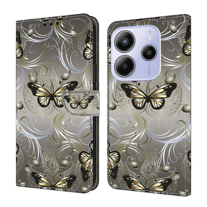 Crystal-Like Painted Vegan Leather Phone Case, For Redmi Note 14 Pro 4G, For Redmi Note 14 4G 163.25mm, For Redmi Note 14 5G, For Redmi Note 14 Pro 5G