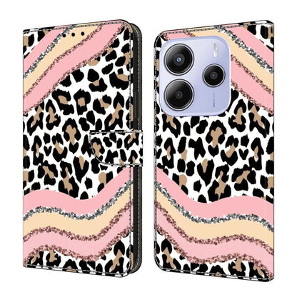 Crystal-Like Painted Vegan Leather Phone Case, For Redmi Note 14 Pro 4G, For Redmi Note 14 4G 163.25mm, For Redmi Note 14 5G, For Redmi Note 14 Pro 5G