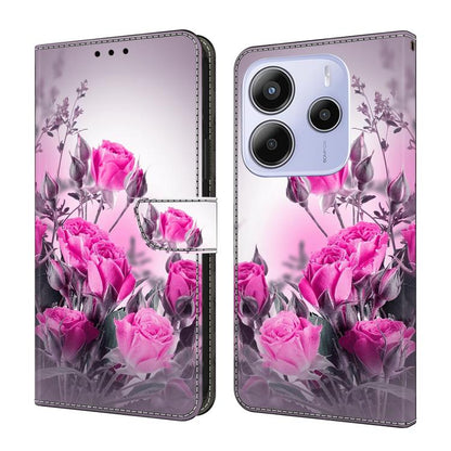 Crystal-Like Painted Vegan Leather Phone Case, For Redmi Note 14 Pro 4G, For Redmi Note 14 4G 163.25mm, For Redmi Note 14 5G, For Redmi Note 14 Pro 5G