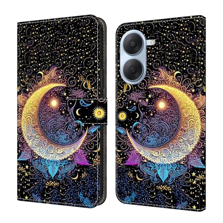 Étui de téléphone en cuir vegan peint effet cristal, Pour Redmi Note 15 5G / 4G Global 164mm, Pour Redmi Note 15 Pro 5G Global 163.6mm, Pour Redmi 15C 5G / 4G EU 173mm, Pour Redmi 15 5G Global / 4G SEA 169.5mm